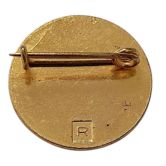 Vintage Girl Scouts Trefoil Pin World Association Blue Enameled Gold Tone R - Picture 3 of 13